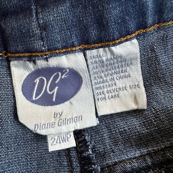 Diane Gilman DG2 Embellished Leather Pocket Denim Jeans Size 24WP Western Fall - Picture 5 of 5